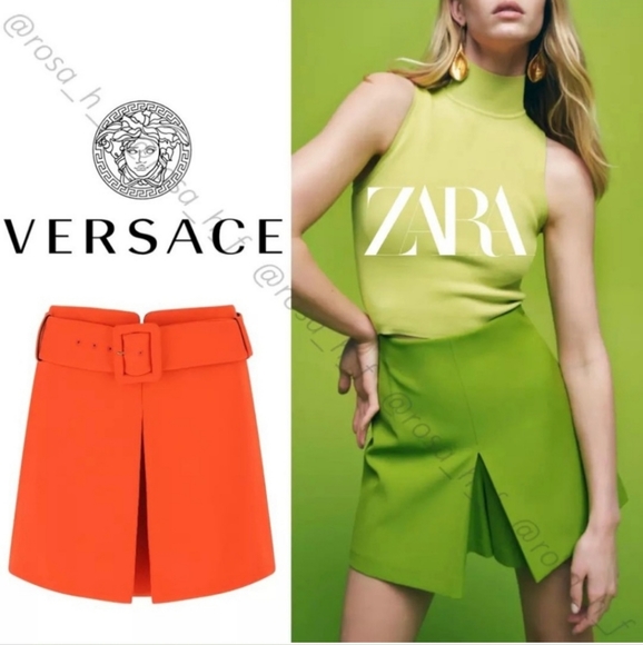 Zara Hight-Waisted Skort Green Bloggers Favorite - Picture 9 of 16